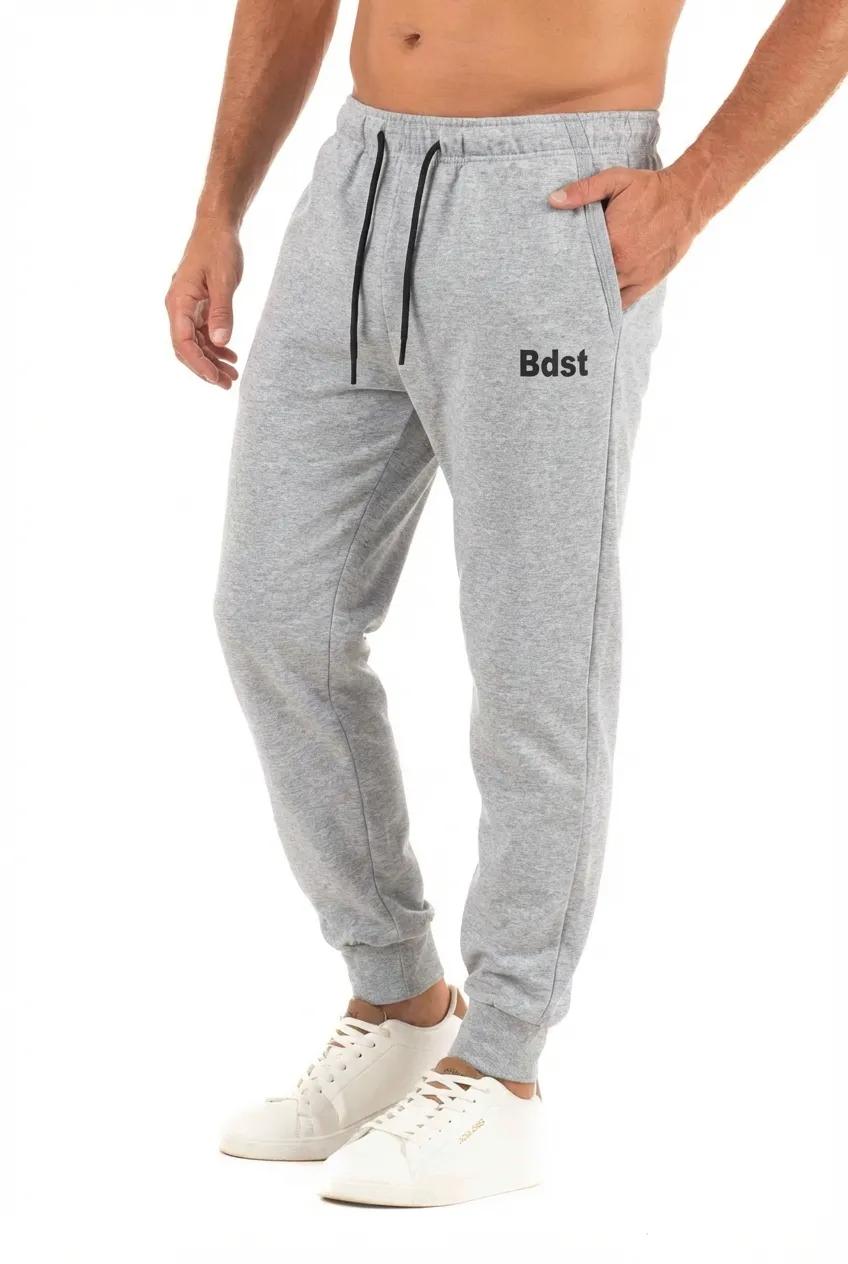 Ανδρικό παντελόνι λεπτή φόρμα με λάστιχο (Γκρι)