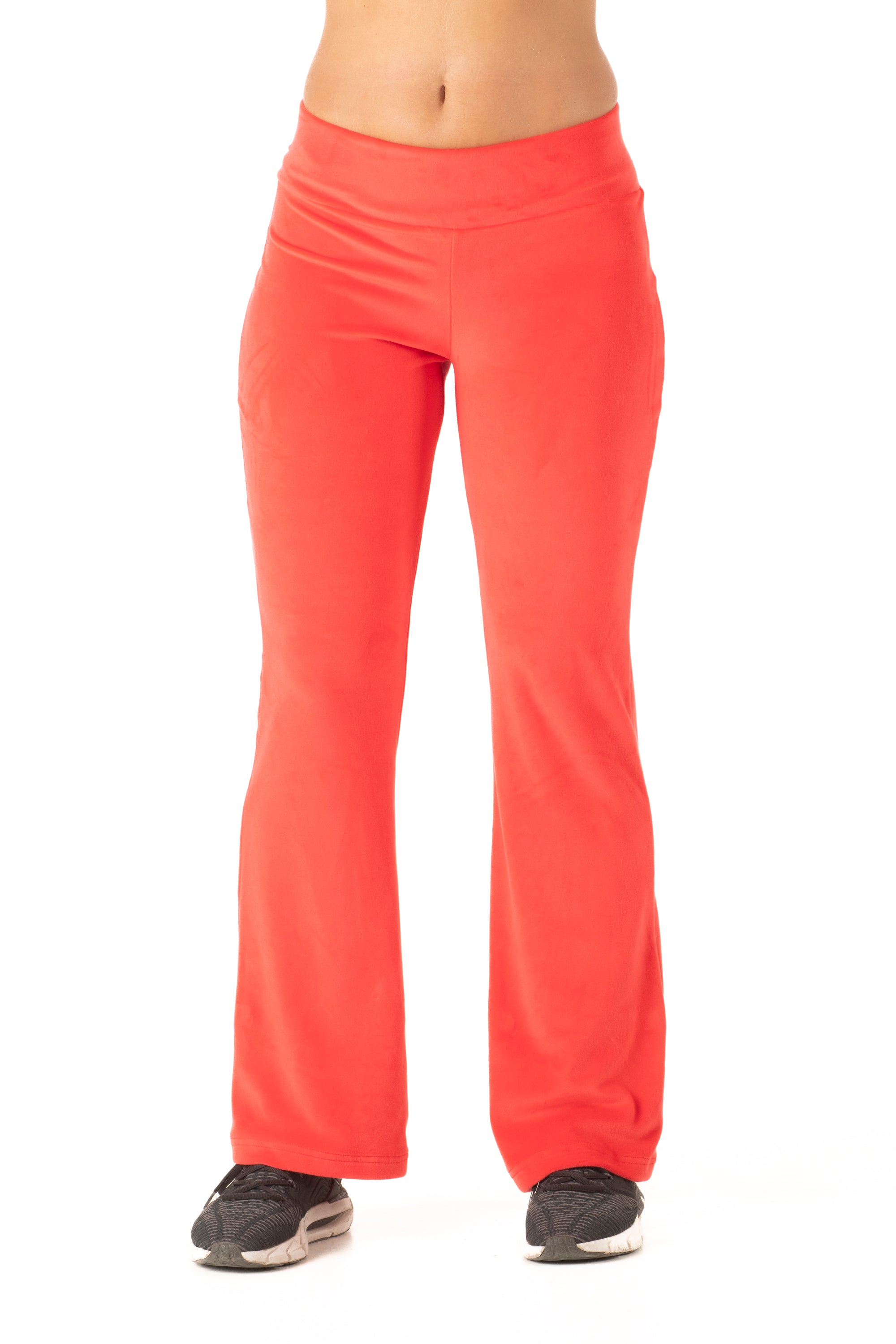 Γυναικείο παντελόνι καμπάνα βελούδο ελαστικό (Πορτοκαλί)