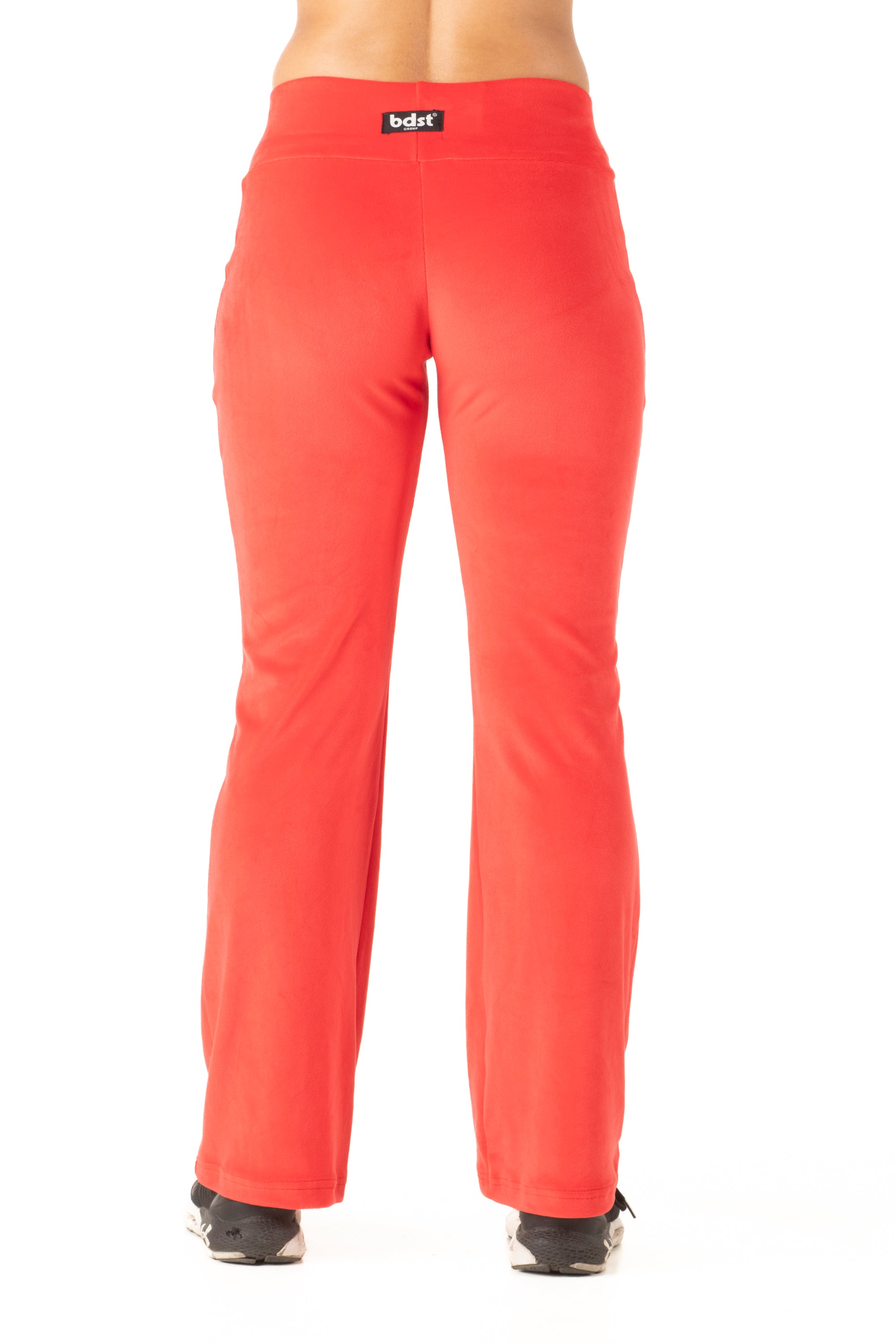 Γυναικείο παντελόνι καμπάνα βελούδο ελαστικό (Πορτοκαλί)