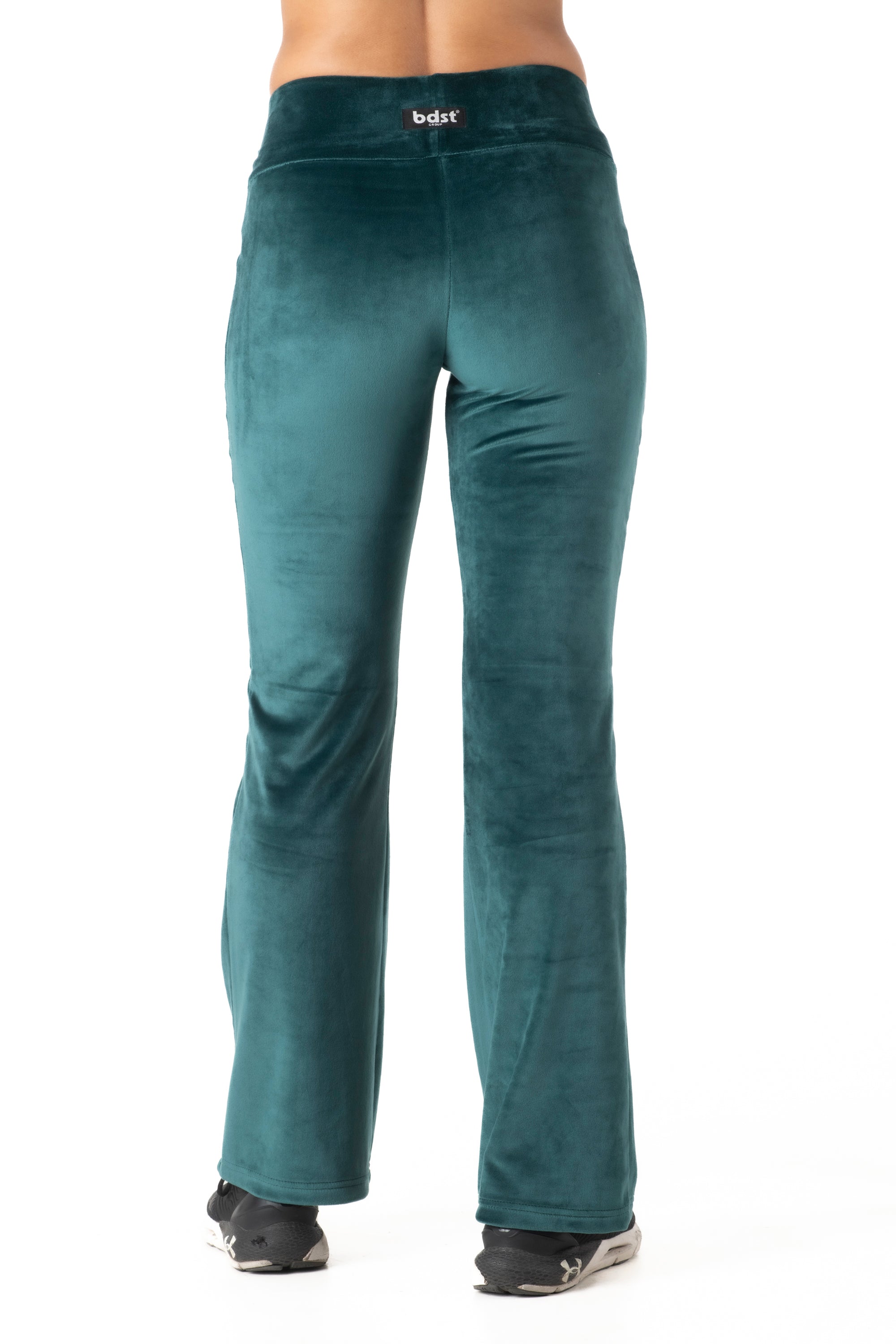 Γυναικείο παντελόνι καμπάνα βελούδο ελαστικό (Κυπαρισσί