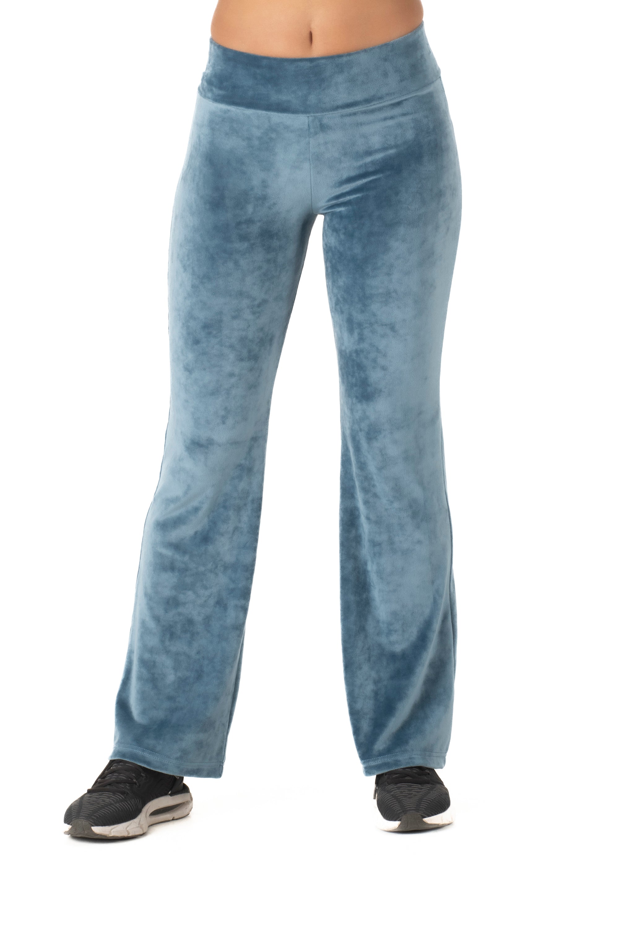 Γυναικείο παντελόνι καμπάνα βελούδο ελαστικό (Σιέλ)