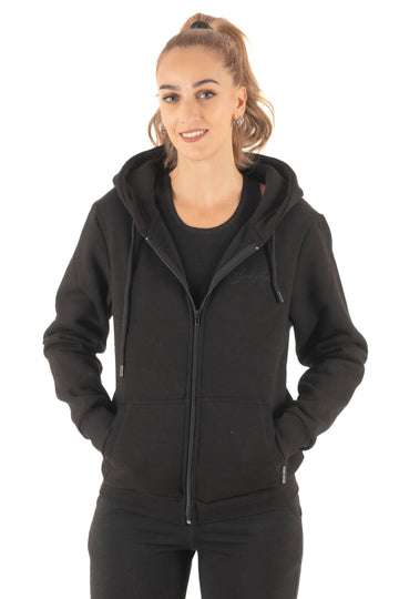 Γυναικεία ζακέτα με κουκούλα φούτερ (Μαύρο)