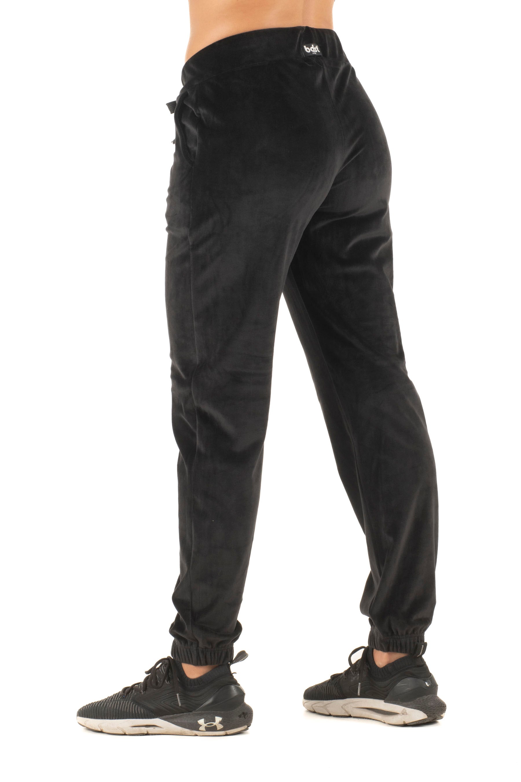 Γυναικείο παντελόνι βελούδο με λάστιχο (Μαύρο)