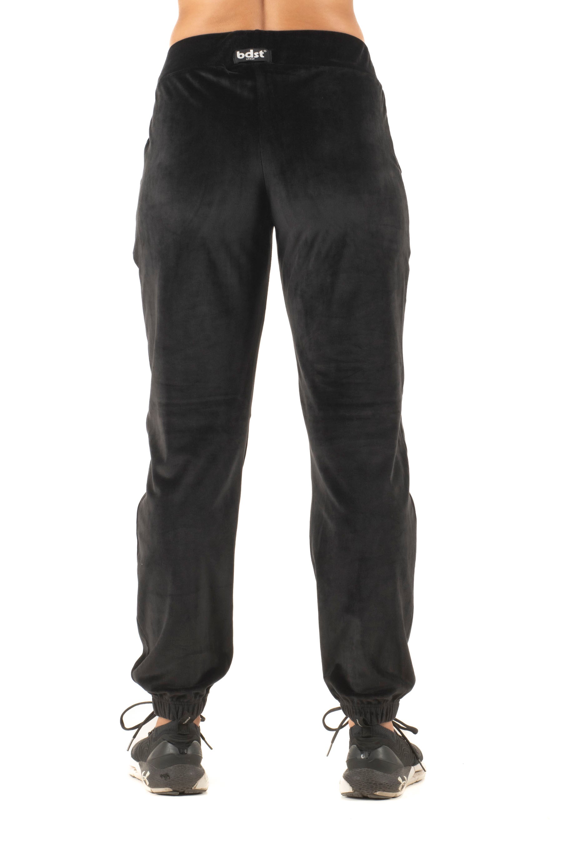 Γυναικείο παντελόνι βελούδο με λάστιχο (Μαύρο)