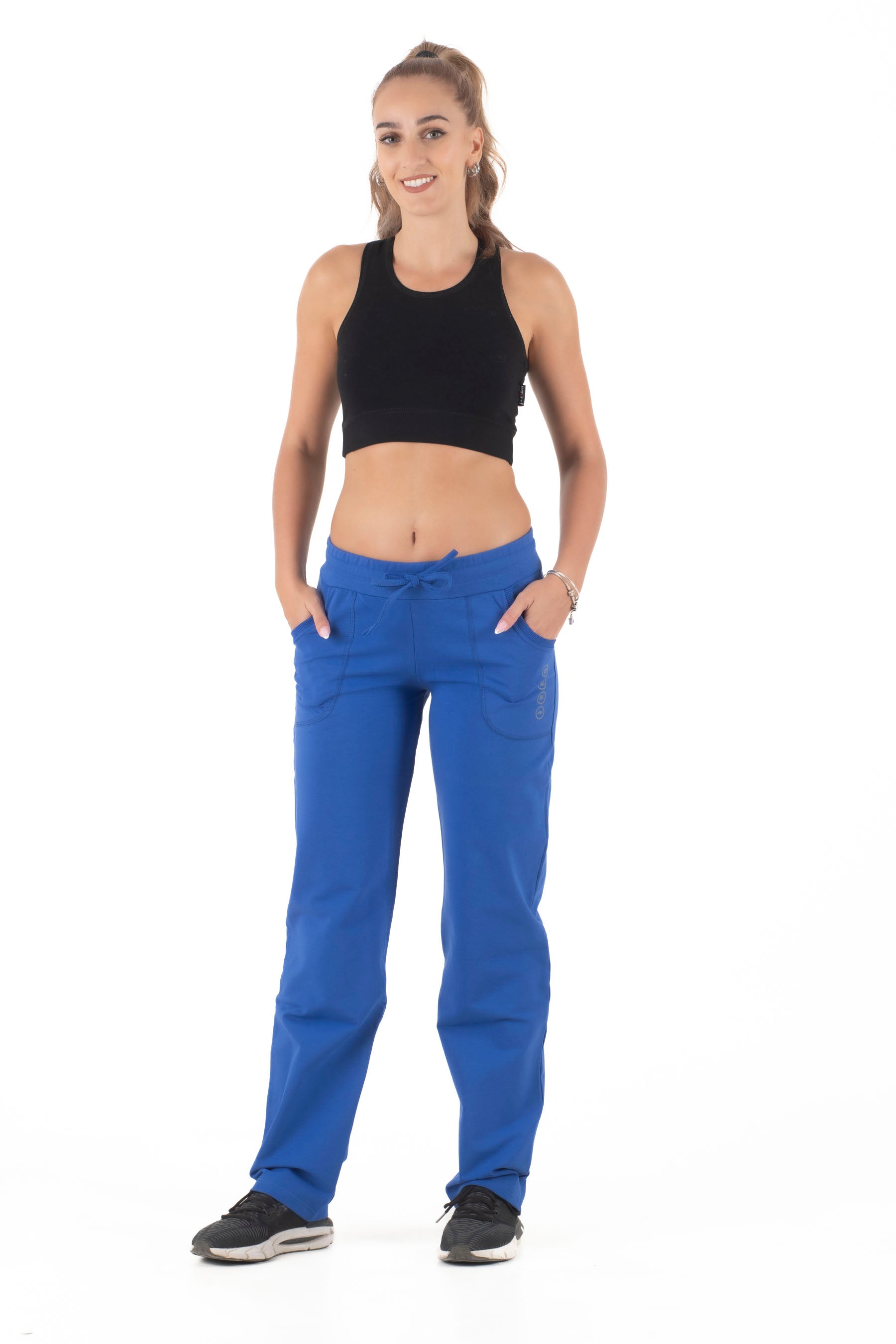 Γυναικείο παντελόνι μονόχρωμο (Μπλε ρουά)