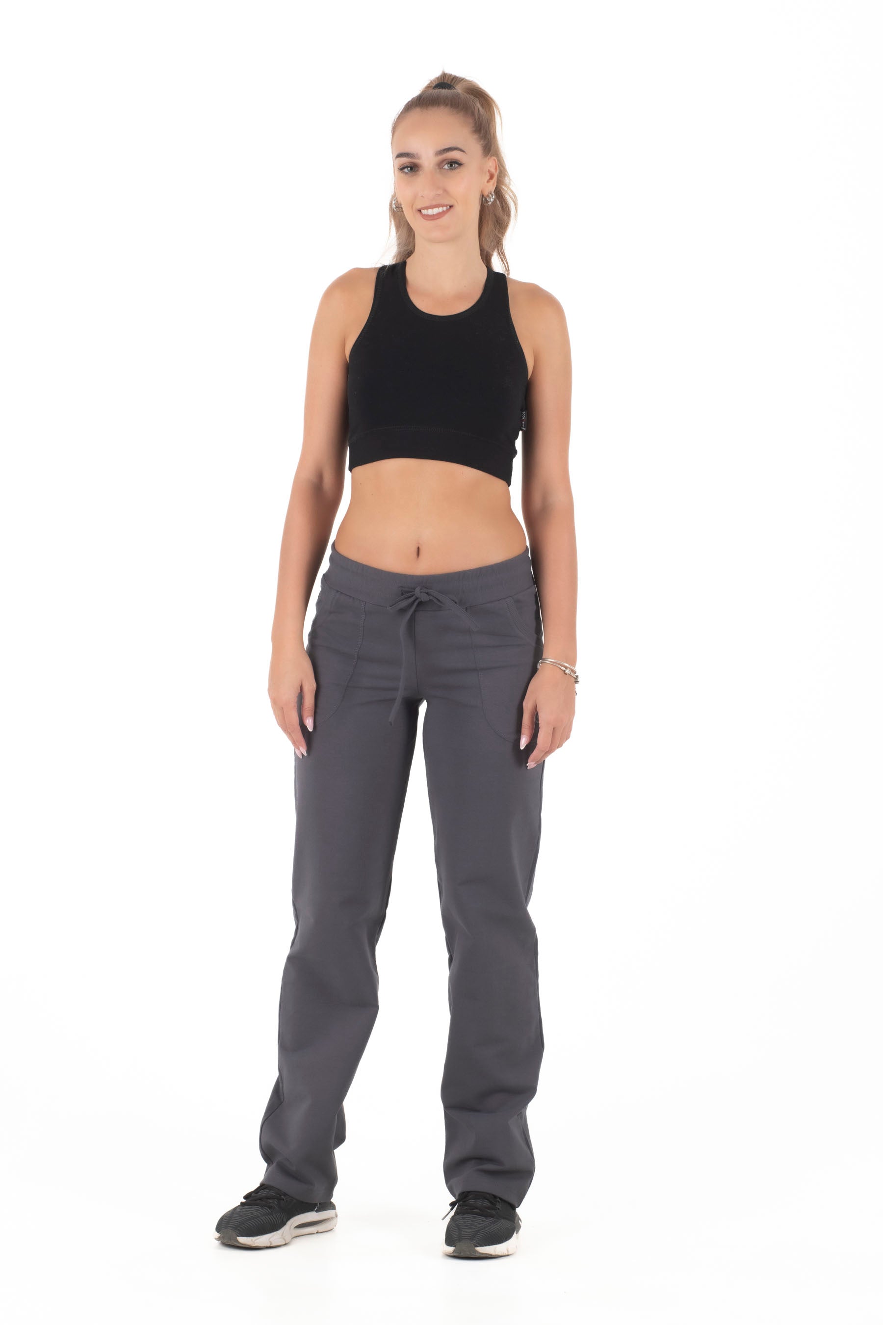 Γυναικείο παντελόνι μονόχρωμο (Μολυβί)