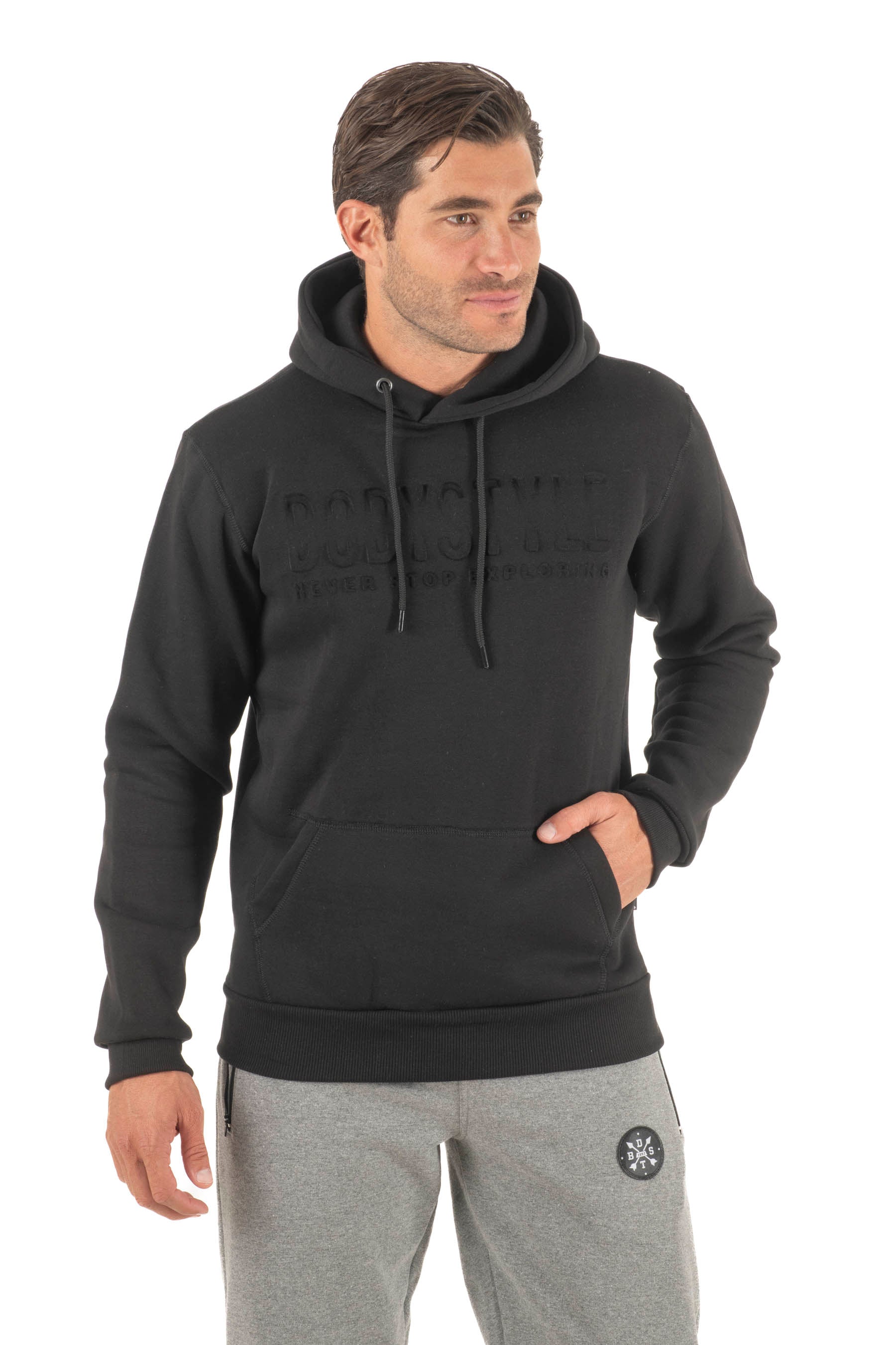 Ανδρική μπλούζα φούτερ με κουκούλα με στάμπα 3D (Μαύρο)