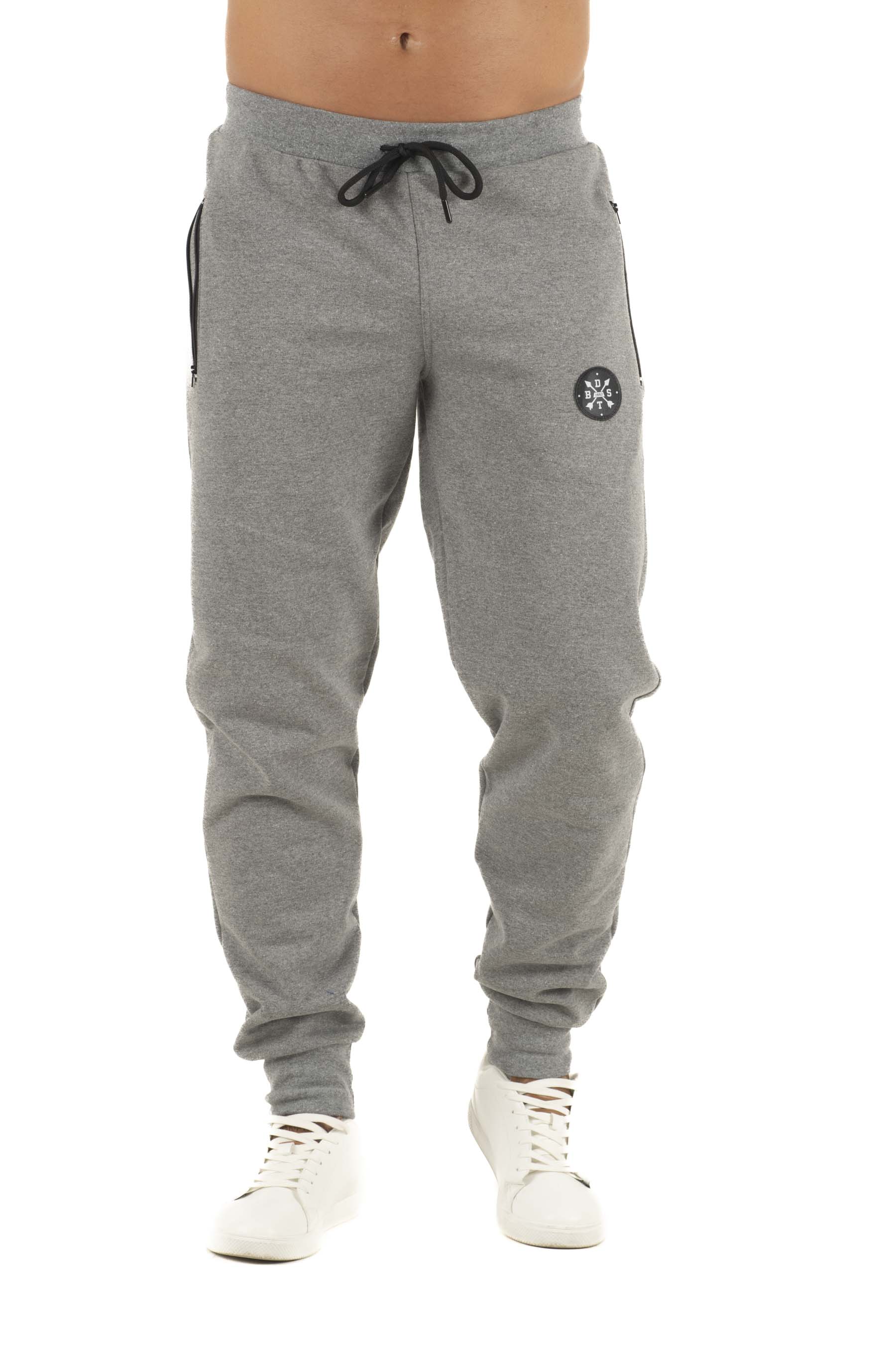 Ανδρικό παντελόνι λάστιχο με φερμουάρ (Γκρι)