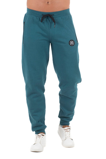 Ανδρικό παντελόνι λάστιχο με φερμουάρ (Πετρόλ)