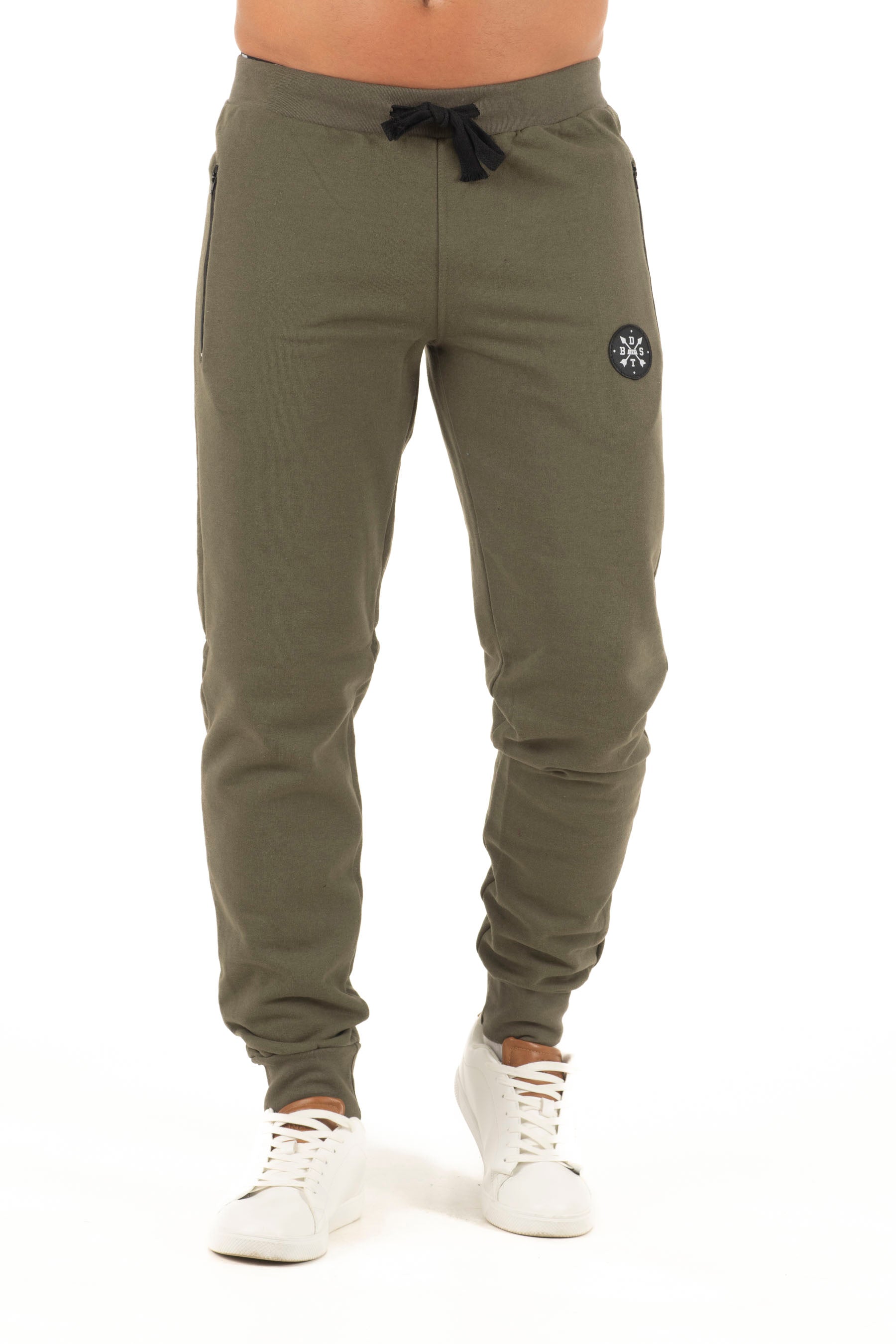 Ανδρικό παντελόνι λάστιχο με φερμουάρ (Χακί)