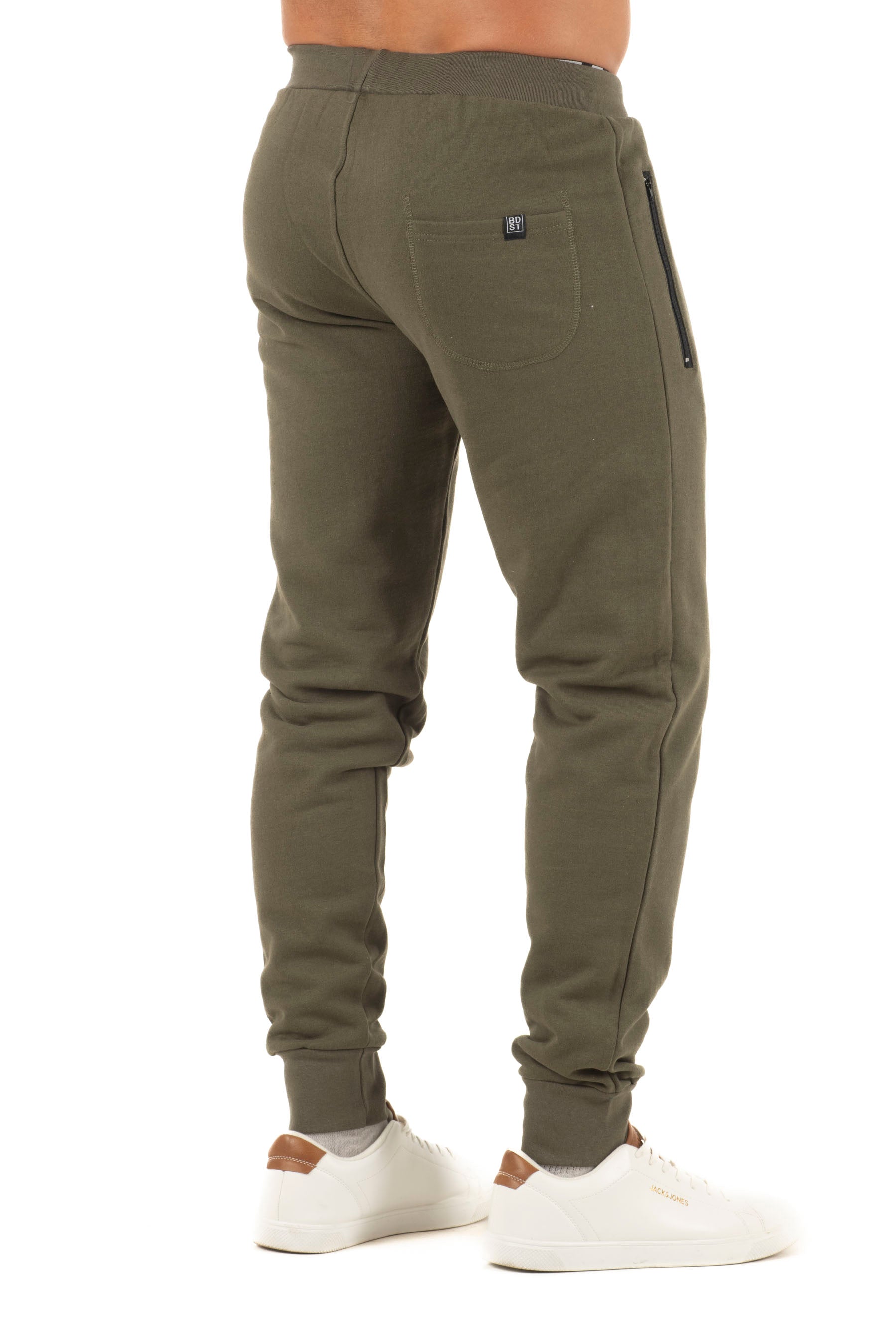 Ανδρικό παντελόνι λάστιχο με φερμουάρ (Χακί)