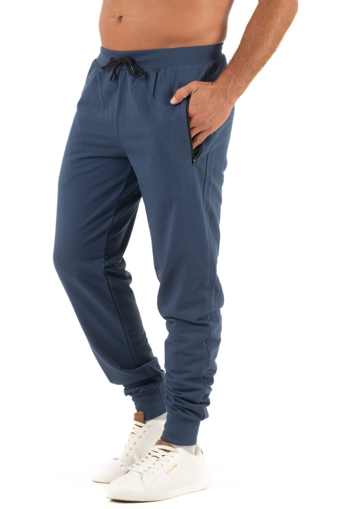 Ανδρικό παντελόνι λάστιχο με φερμουάρ (Indigo)