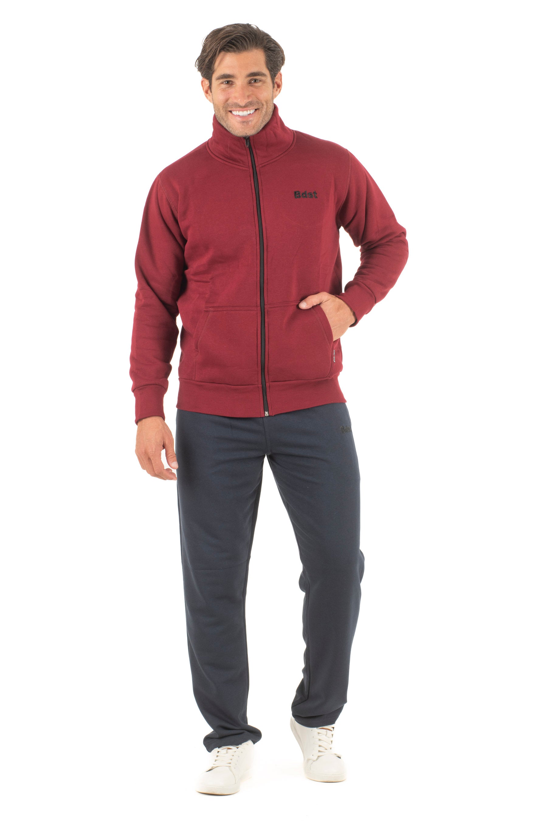 Ανδρική ζακέτα γιακά φούτερ τρίκλωνη