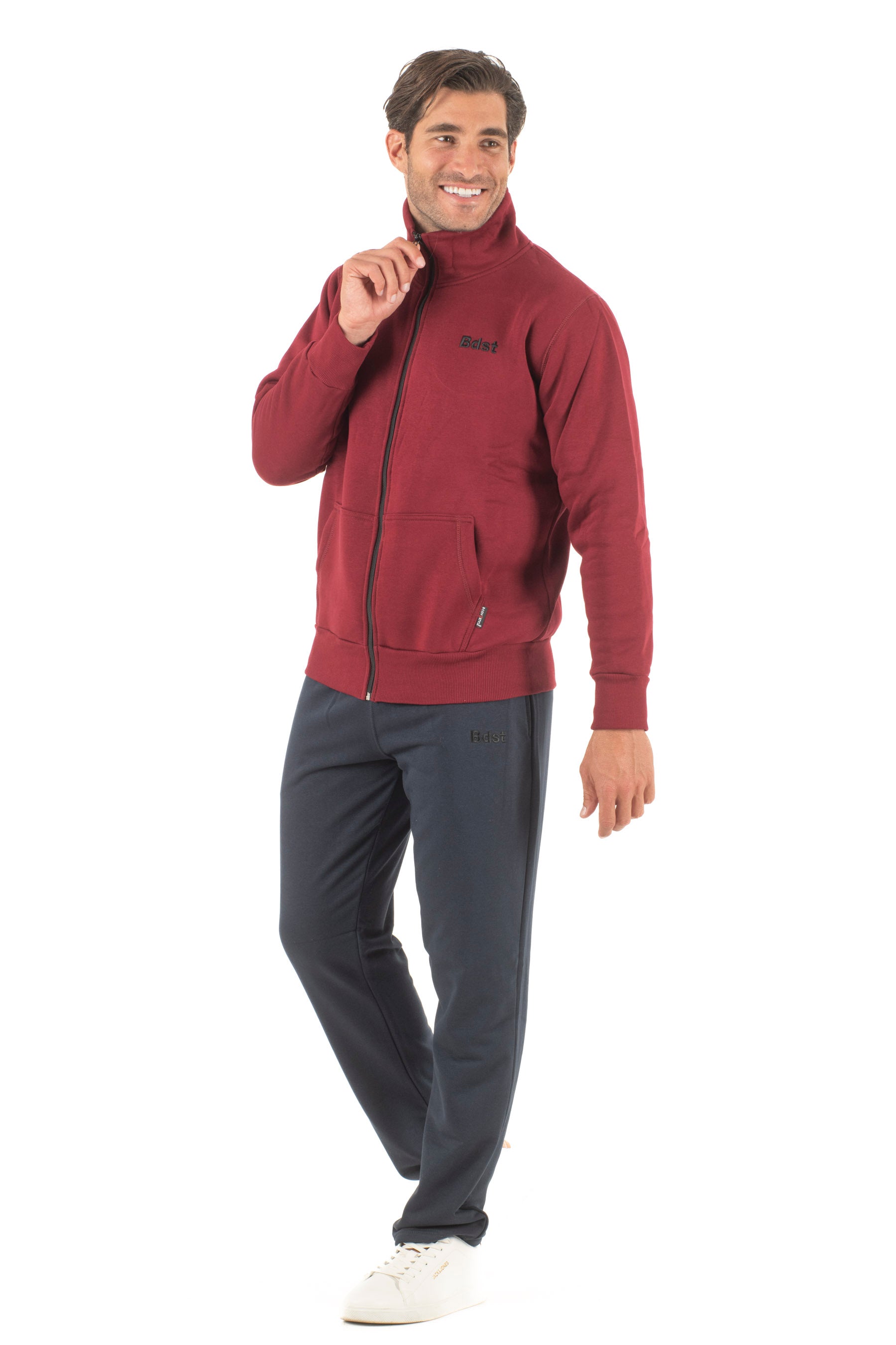 Ανδρική ζακέτα γιακά φούτερ τρίκλωνη