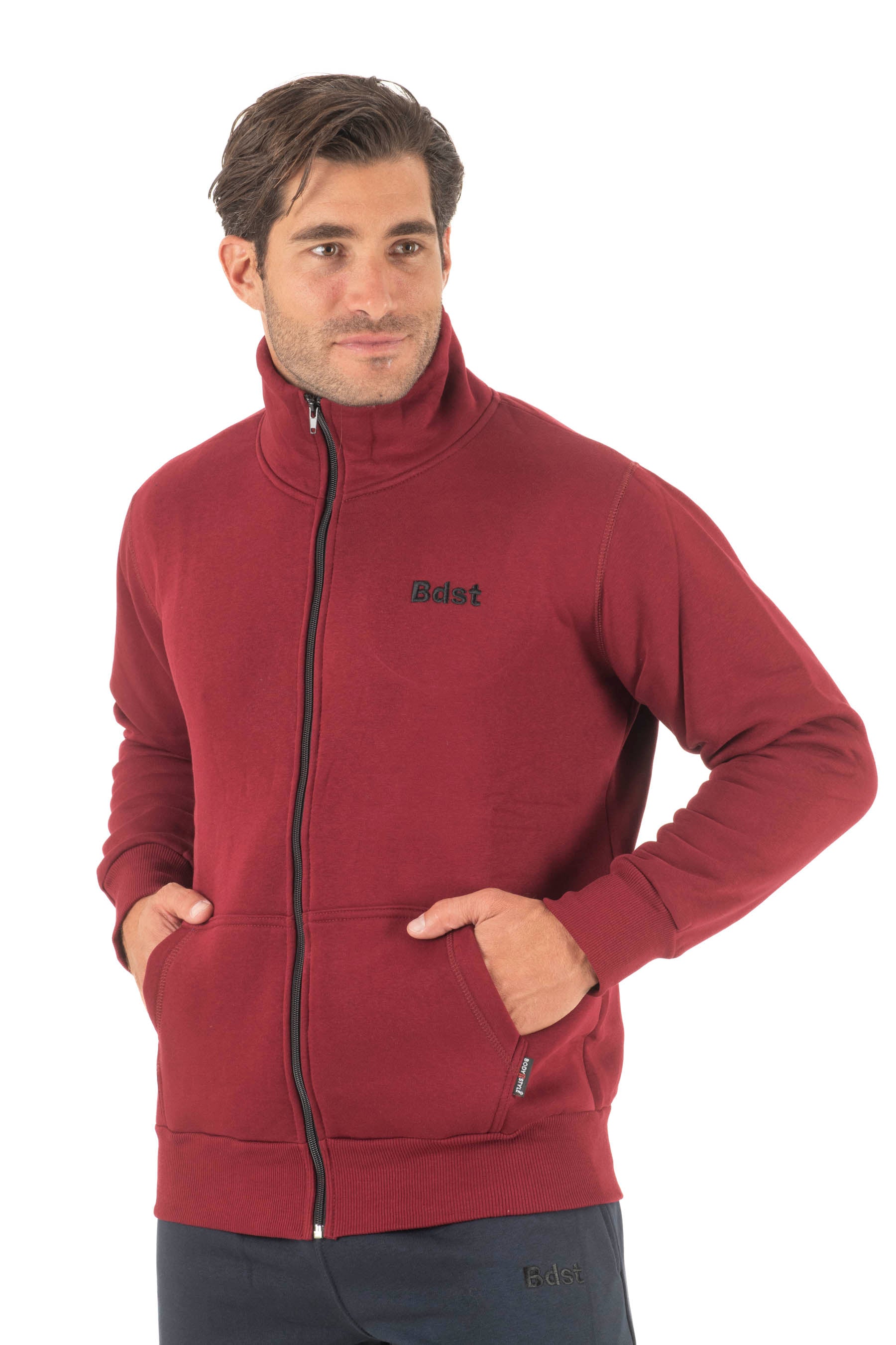 Ανδρική ζακέτα γιακά φούτερ τρίκλωνη