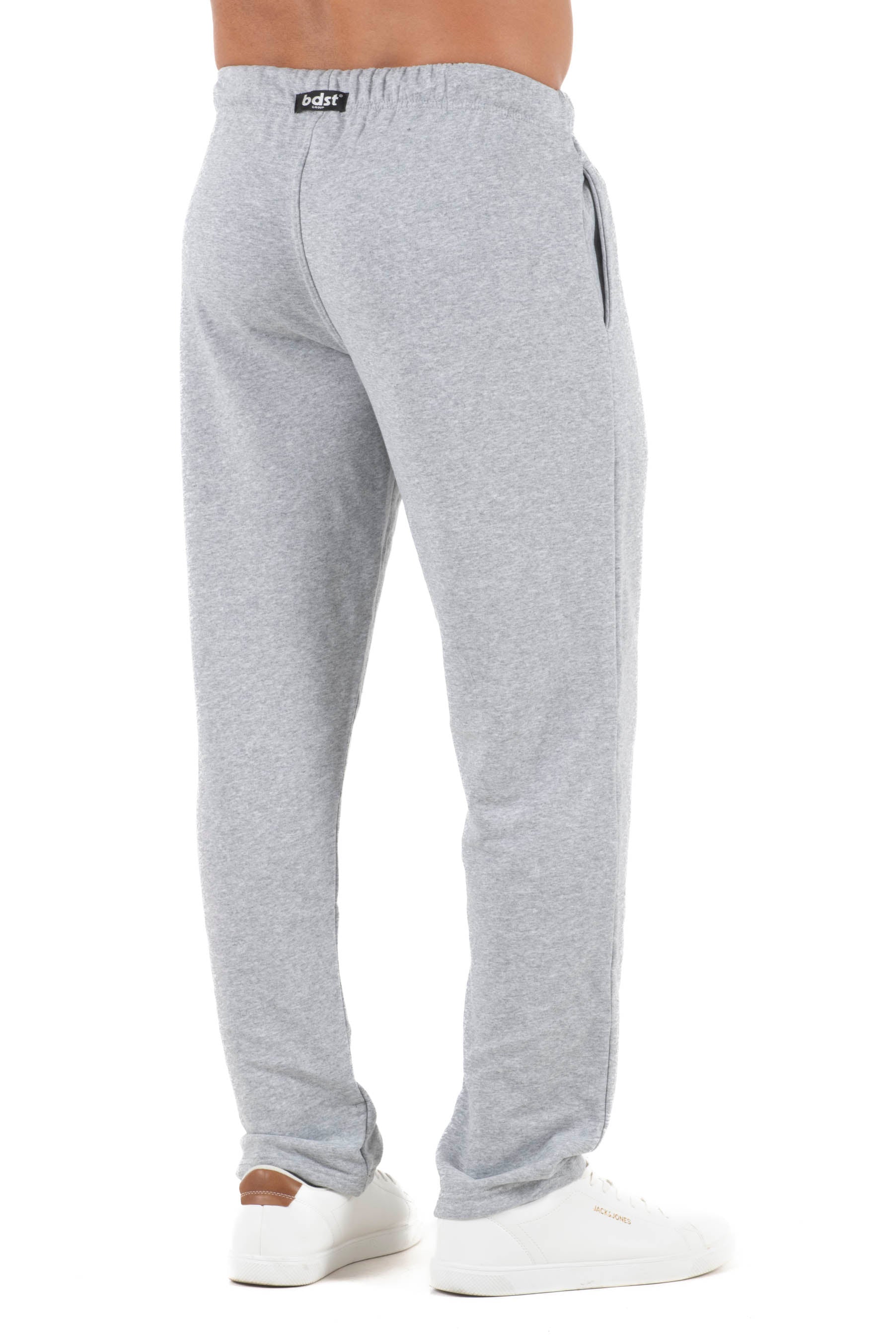 Ανδρικό παντελόνι φόρμας ίσιο τρίκλωνο χωρίς χνούδι (Γκρι)