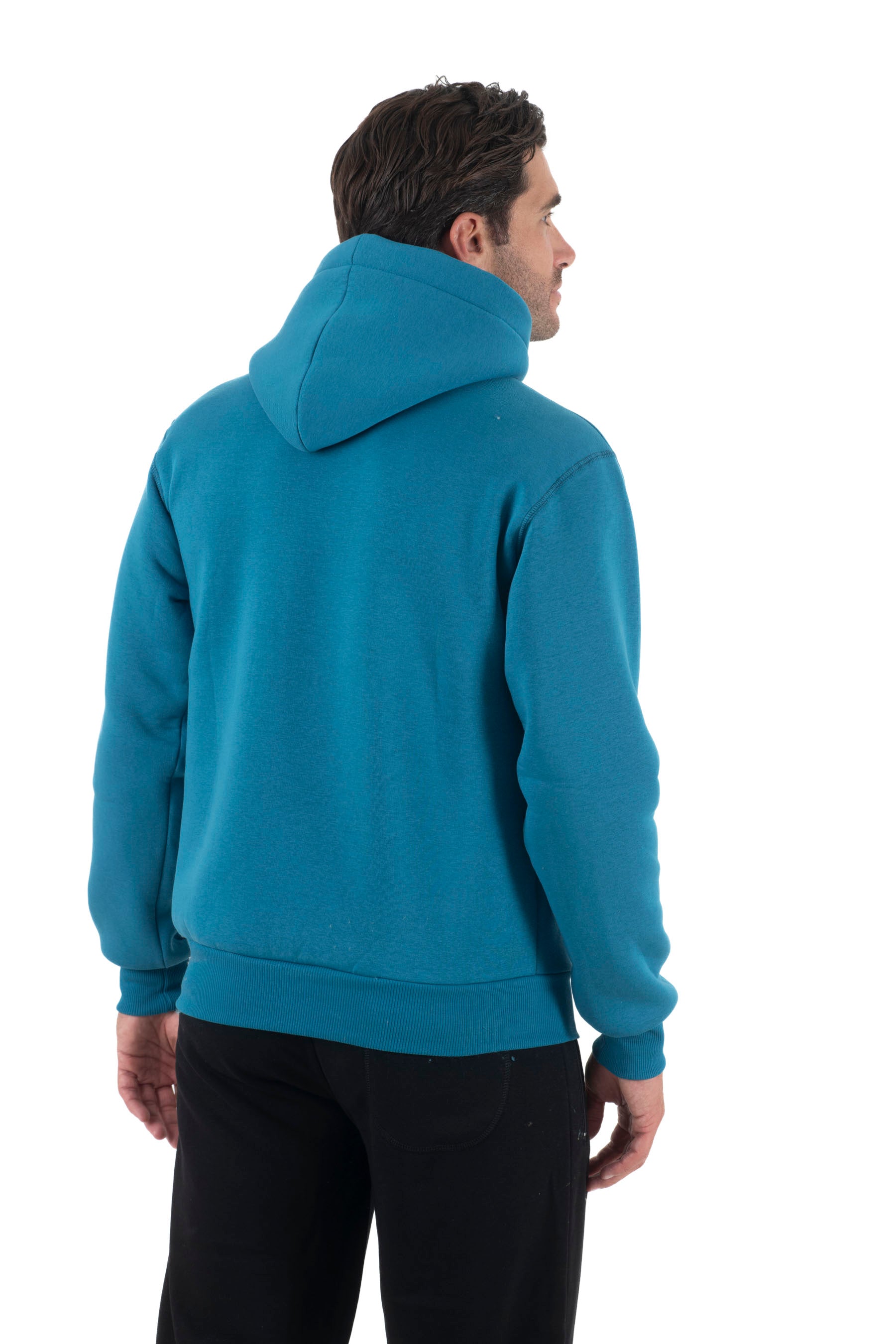 Ανδρική μπλούζα φούτερ με κουκούλα με στάμπα 3D (Πετρόλ)