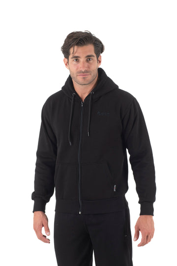 Ανδρική ζακέτα φούτερ με κουκούλα τρίκλωνη (Μαύρο)