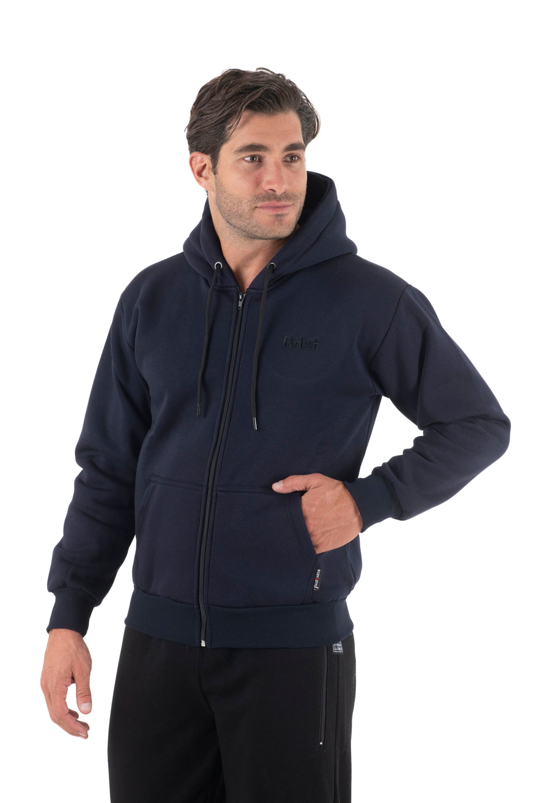 Ανδρική ζακέτα φούτερ με κουκούλα τρίκλωνη