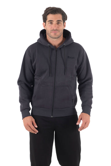 Ανδρική ζακέτα φούτερ με κουκούλα τρίκλωνη (Μολυβί)