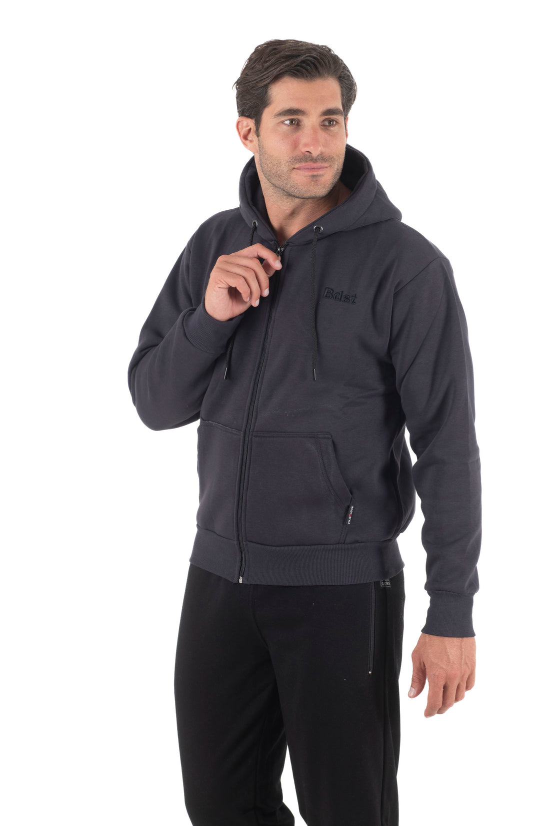 Ανδρική ζακέτα φούτερ με κουκούλα τρίκλωνη