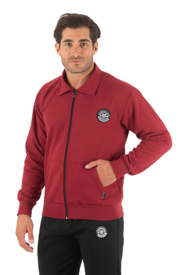 Ανδρική ζακέτα γιακά φούτερ δίκλωνη