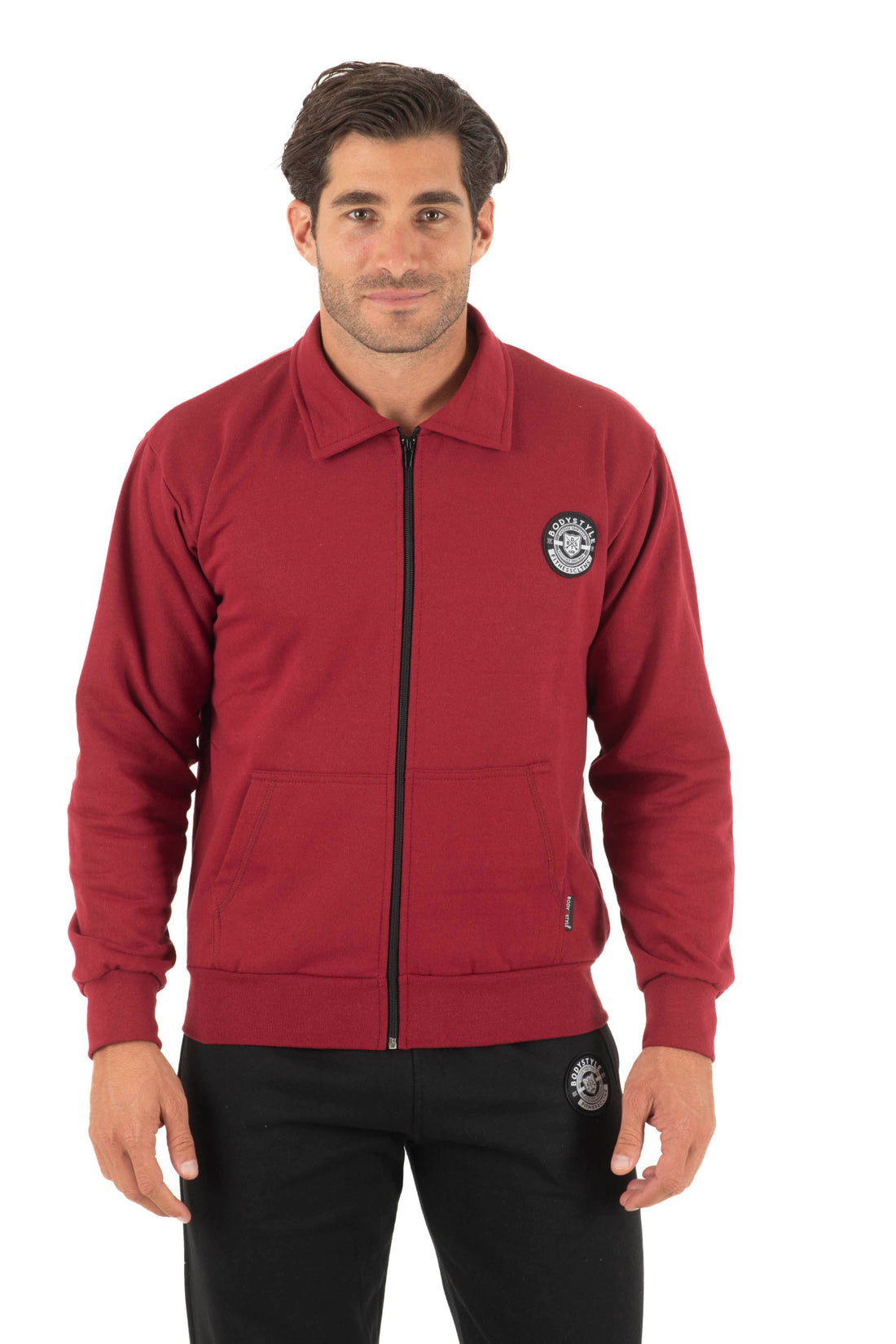 Ανδρική ζακέτα γιακά φούτερ δίκλωνη