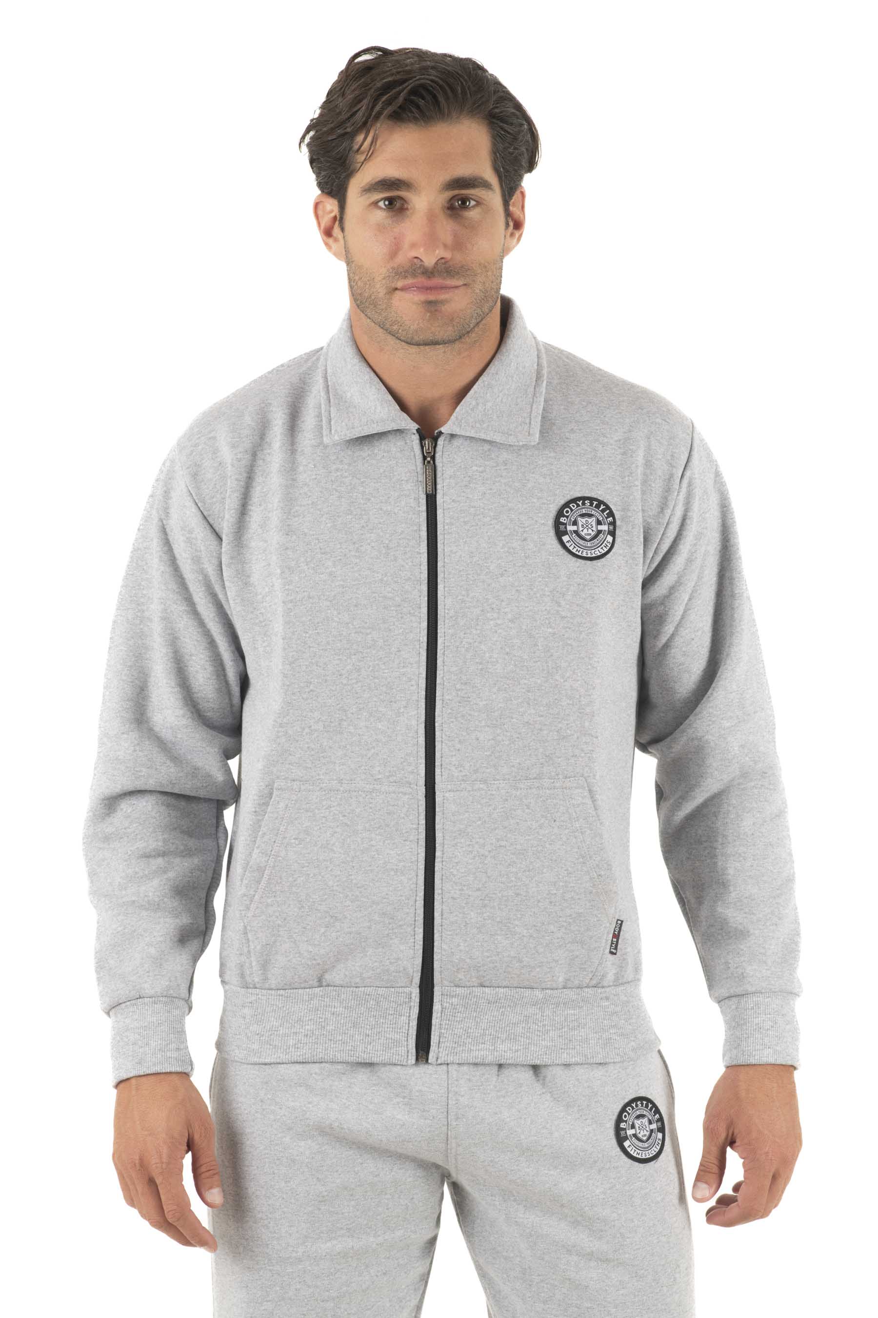 Ανδρική ζακέτα γιακά φούτερ δίκλωνη