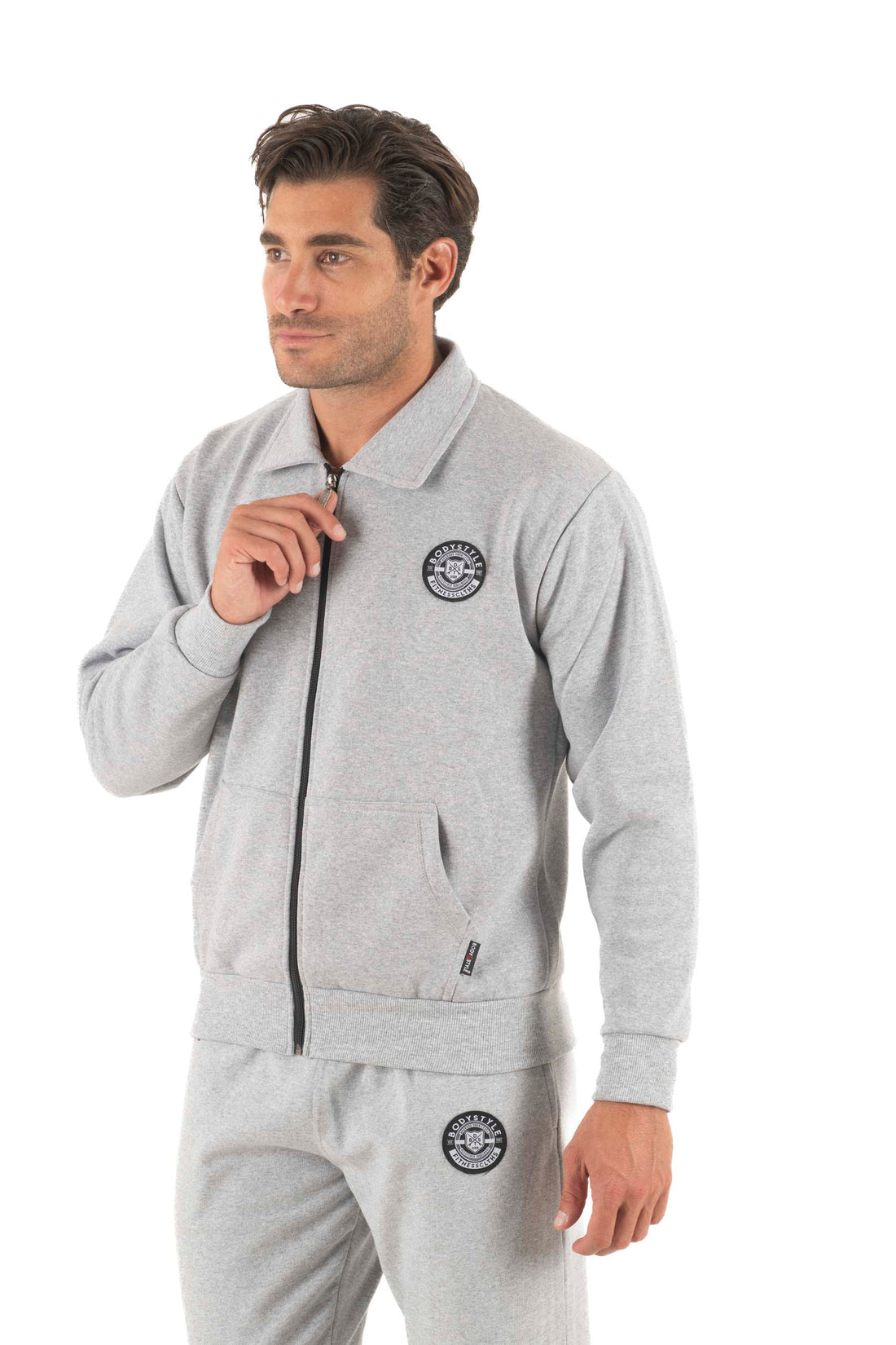 Ανδρική ζακέτα γιακά φούτερ δίκλωνη