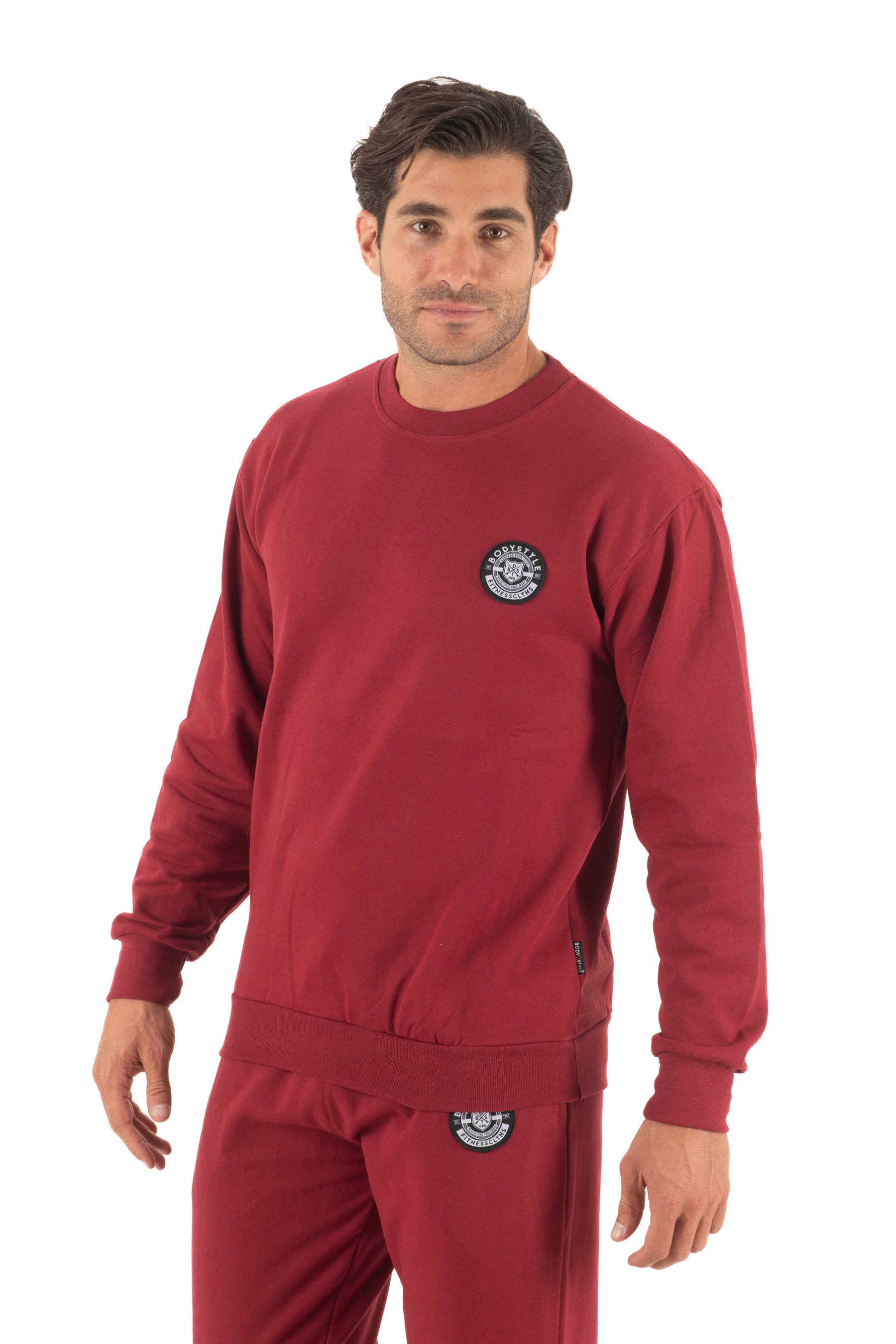 Ανδρική μπλούζα φούτερ κολλεγίου (Μπορντό)