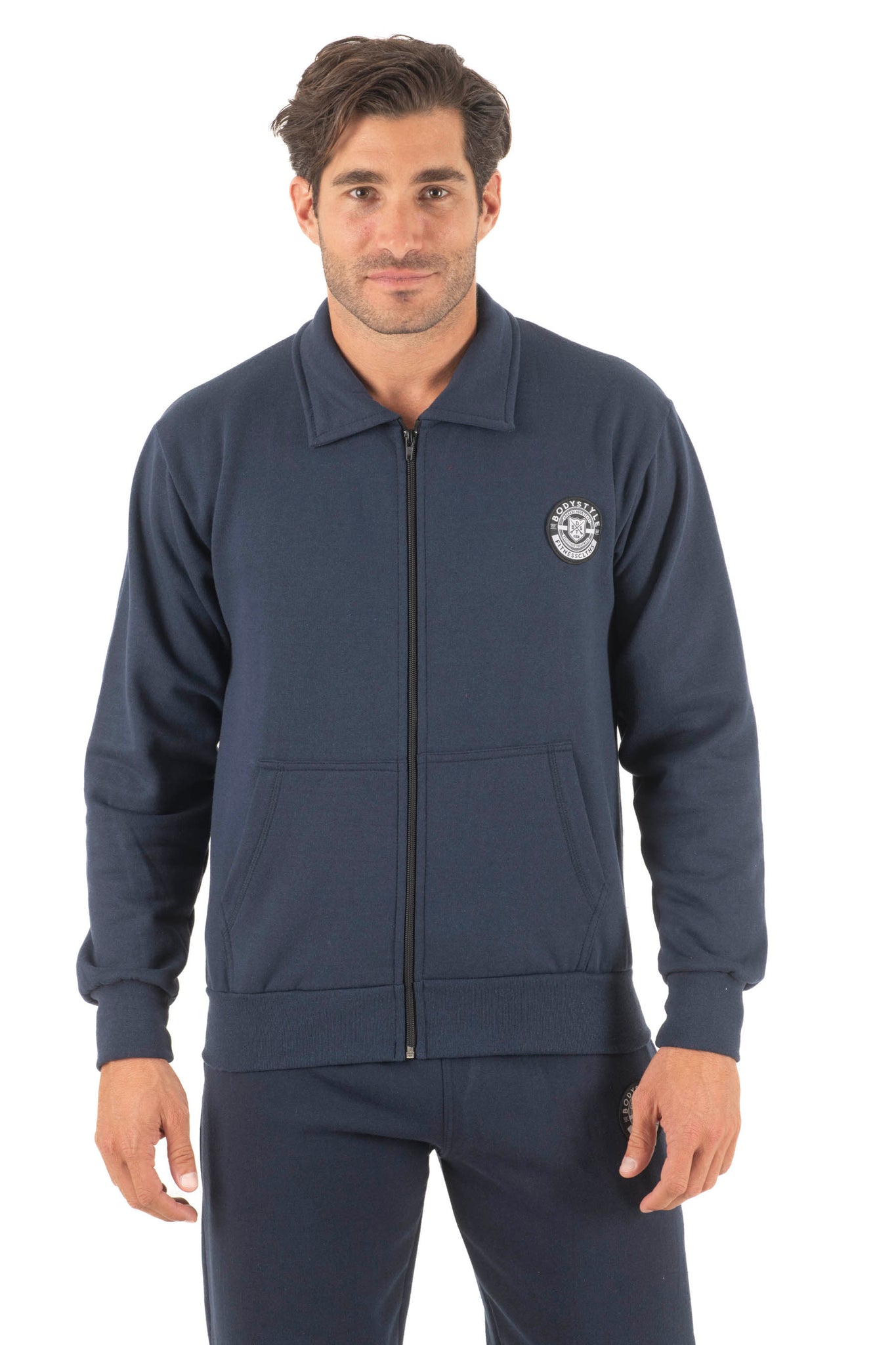 Ανδρική ζακέτα γιακά φούτερ δίκλωνη