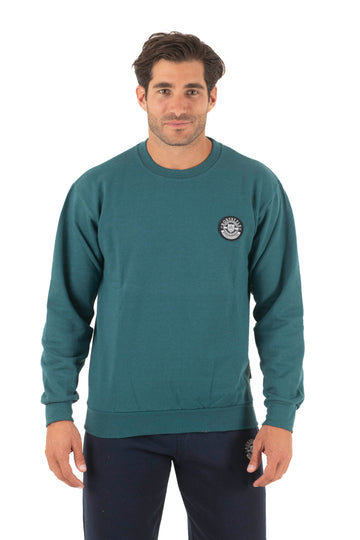 Ανδρική μπλούζα φούτερ κολλεγίου (Πετρόλ)