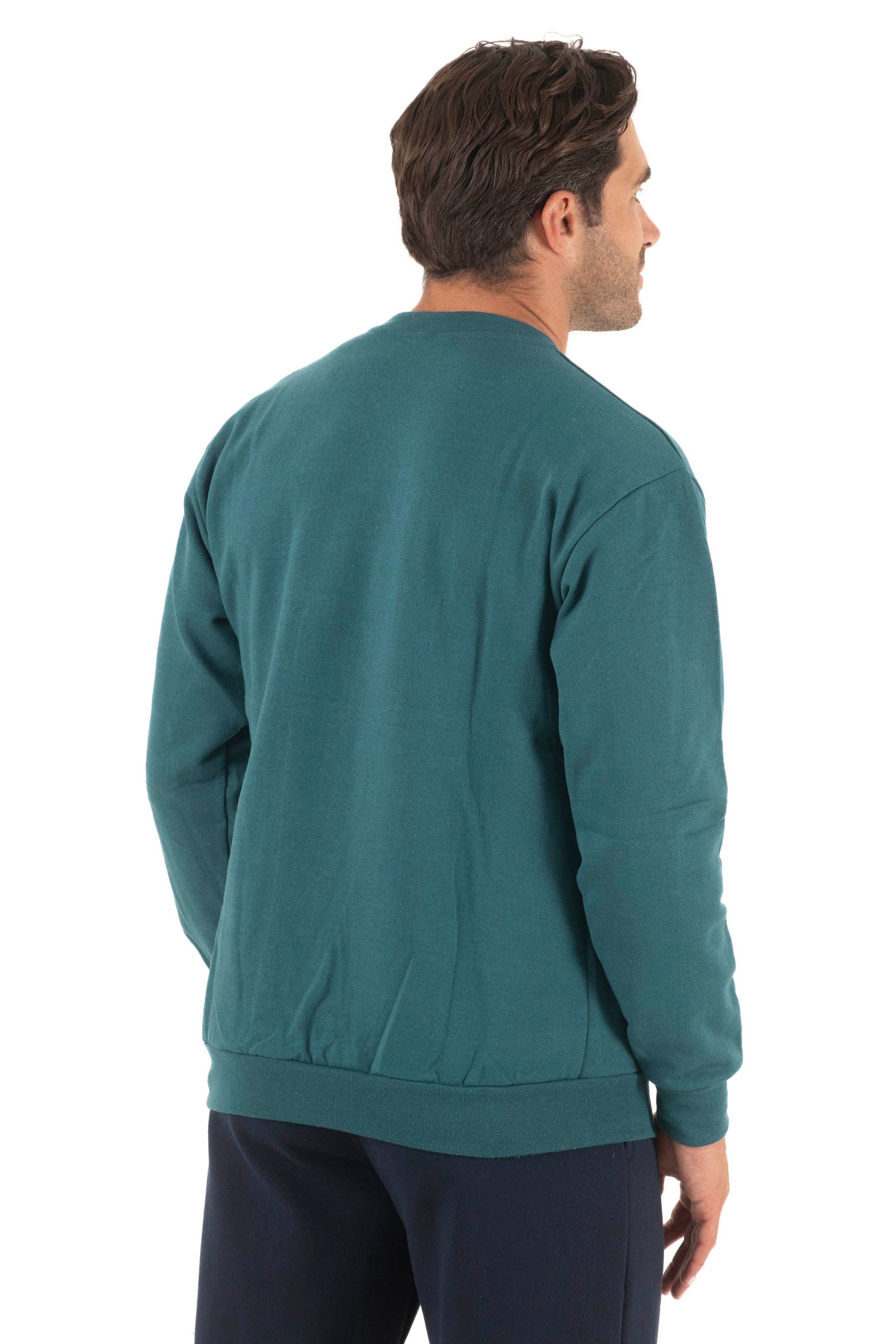 Ανδρική μπλούζα φούτερ κολλεγίου (Πετρόλ)