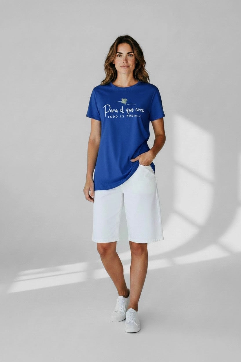 Γυναικείο T-Shirt (Μπλε ρουά)
